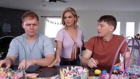 Easter Threesome Sex For Horny MILF Stepmom